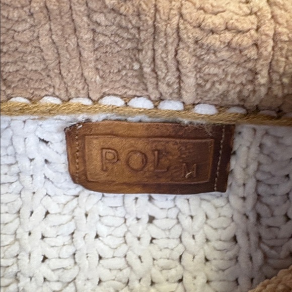 POL Sweater Olive, cream, caramel Cowl neck/ SOFT/ Size medium - Picture 3 of 9